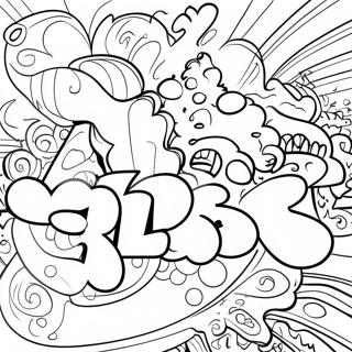 Colorful Swear Word Graffiti Coloring Page 8187-6730