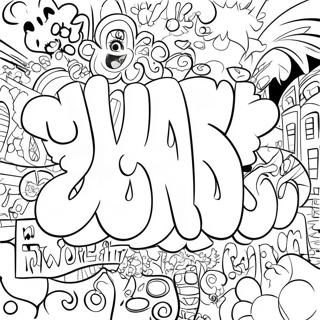 Colorful Swear Word Graffiti Coloring Page 8187-6731