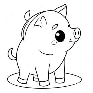 Cute Piggy Coloring Page 8226-6757