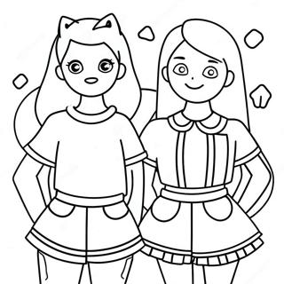 Cute Bff Tumblr Girl Outfits Coloring Page 8257-6778