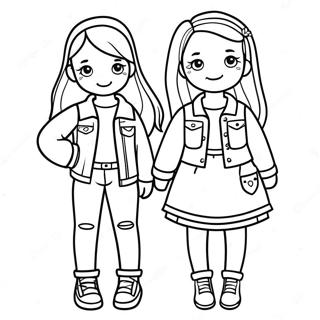 Cute Bff Tumblr Girl Outfits Coloring Page 8257-6779