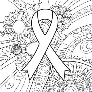 Breast Cancer Awareness Ribbon Coloring Page 8266-6782