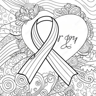 Breast Cancer Awareness Ribbon Coloring Page 8266-6784