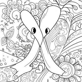 Cute Pink Ribbon Coloring Page 8267-6785