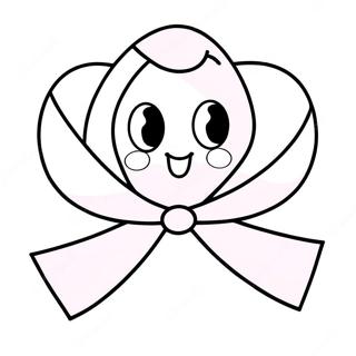 Cute Pink Ribbon Coloring Page 8267-6786