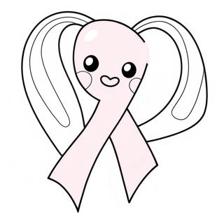 Cute Pink Ribbon Coloring Page 8267-6787