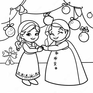 Frozen Christmas Scene Coloring Page 8276-6791