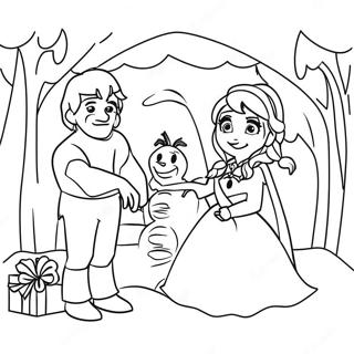 Frozen Christmas Scene Coloring Page 8276-6792