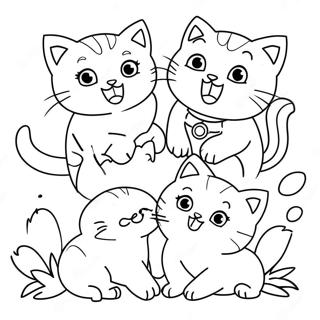 Cute Kittens Playing Coloring Page 8287-6812