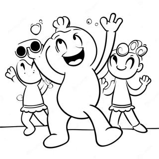 Muno Dancing With Friends Coloring Page 8297-6814