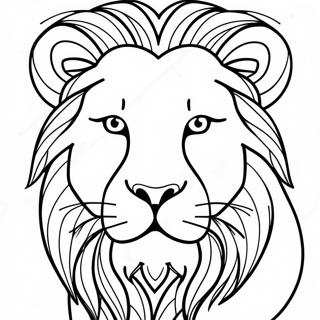 Realistic Lion Portrait Coloring Page 8306-6818