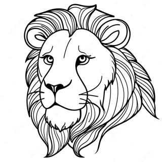 Realistic Lion Portrait Coloring Page 8306-6819