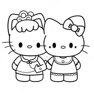 Hello Kitty And Dear Daniel Coloring Page 8346-6843