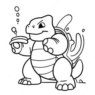 Blastoise Shooting Water Cannons Coloring Page 8367-6862