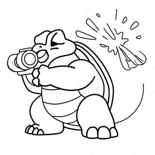 Blastoise Shooting Water Cannons Coloring Page 8367-6863