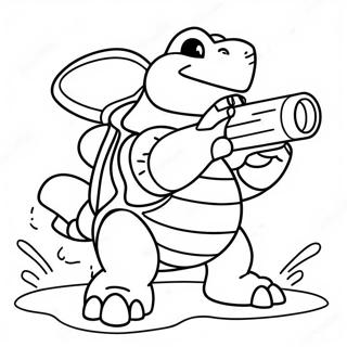 Blastoise Shooting Water Cannons Coloring Page 8367-6864