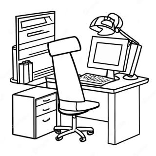 Funny Office Desk Coloring Page 8377-6869