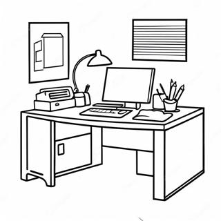 Funny Office Desk Coloring Page 8377-6870