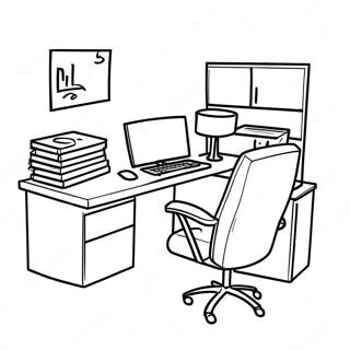 Funny Office Desk Coloring Page 8377-6872