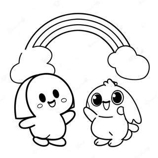 Rainbow Friends Cyan Coloring Pages