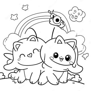 Cute Rainbow Friends Cyan Coloring Page 8407-6890