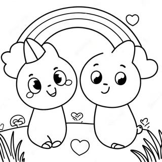 Cute Rainbow Friends Cyan Coloring Page 8407-6891