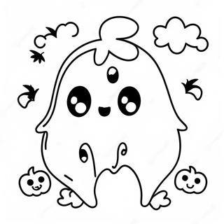 Halloween Kawaii Ghost Coloring Page 8416-6900