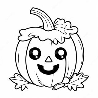 Cute Halloween Kawaii Pumpkin Coloring Page 8417-6902