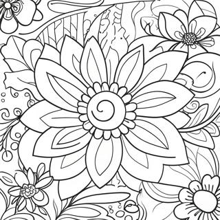 Easy For Seniors Floral Coloring Page 841-671