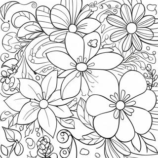 Easy For Seniors Floral Coloring Page 841-672