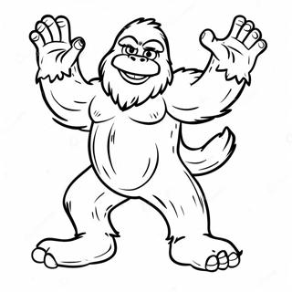 Funny Bigfoot Dancing Coloring Page 8427-6911