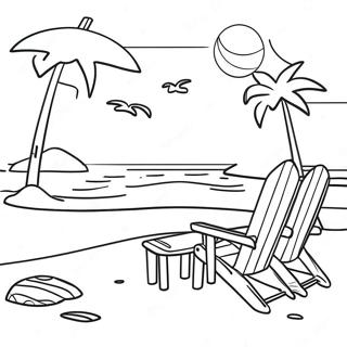 Serene Beach Landscape Coloring Page 8437-6920