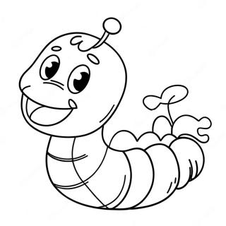 Cute Cartoon Worm Coloring Page 8446-6925