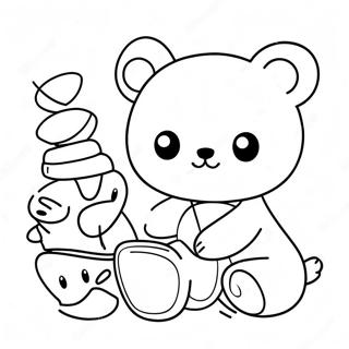 Rilakkuma Cinnamoroll Coloring Page 8486-6955