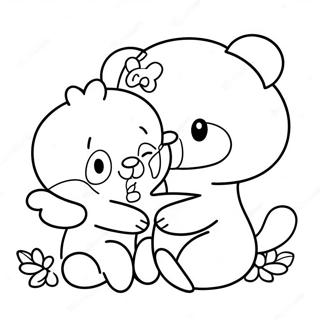 Cute Rilakkuma And Cinnamoroll Friends Coloring Page 8487-6957