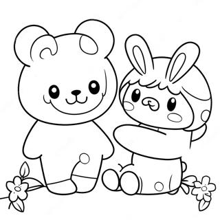 Cute Rilakkuma And Cinnamoroll Friends Coloring Page 8487-6958