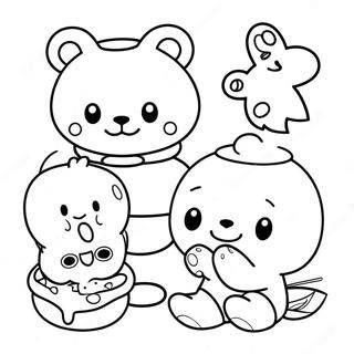 Cute Rilakkuma And Cinnamoroll Friends Coloring Page 8487-6959