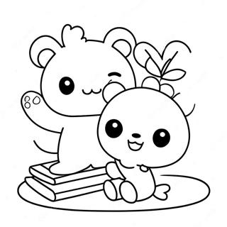 Cute Rilakkuma And Cinnamoroll Friends Coloring Page 8487-6960