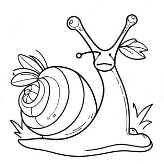 Cute Snail With Flowers Coloring Page 8507-6970