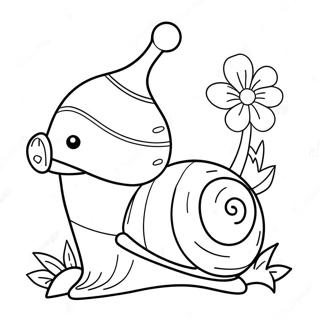 Cute Snail With Flowers Coloring Page 8507-6971