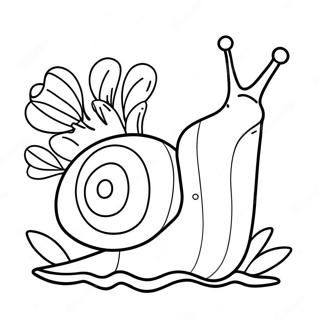 Cute Snail With Flowers Coloring Page 8507-6972