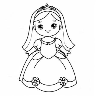 Cute Princess Coloring Page 8536-6991