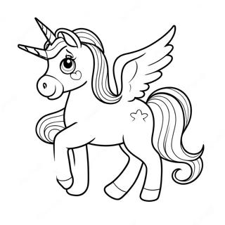 Adorable Unicorn Coloring Page 8537-6993