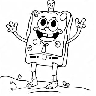 Spongebob In A Spooky Costume Coloring Page 8567-7017