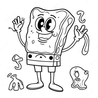 Spongebob In A Spooky Costume Coloring Page 8567-7018