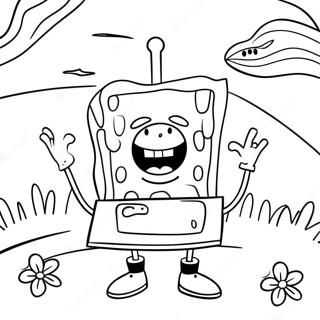 Spongebob In A Spooky Costume Coloring Page 8567-7019