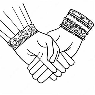 Bffs Holding Hands Coloring Page 8586-7029