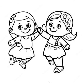 Best Friends Having Fun Coloring Page 8587-7033