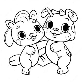 Best Friends Having Fun Coloring Page 8587-7034