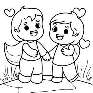 Best Friends Having Fun Coloring Page 8587-7035